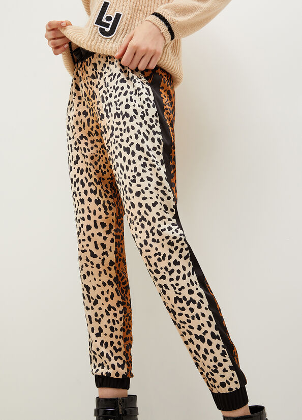 Brown Women's Liu Jo Animal-Print Jogging Pants | HVB-287496