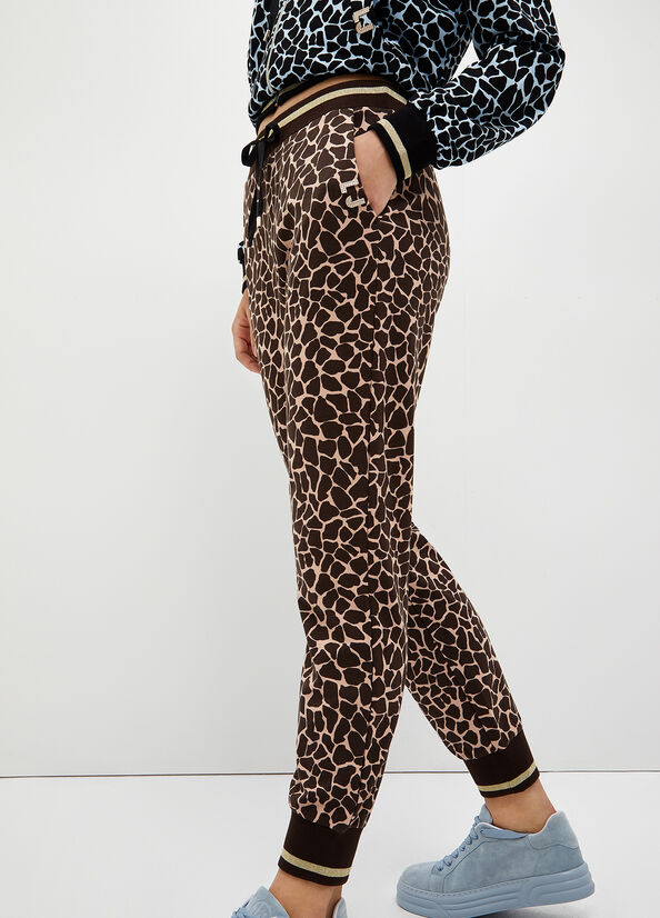 Brown Women's Liu Jo Animal-Print Jogging Pants | TNZ-275630