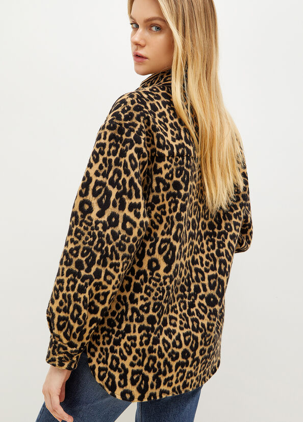 Brown Women's Liu Jo Animal Print Over With Rhinestones Jackets | BHS-412980