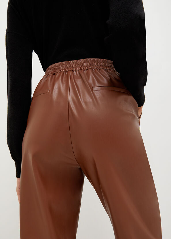 Brown Women's Liu Jo Fabric Pants | GHX-983615