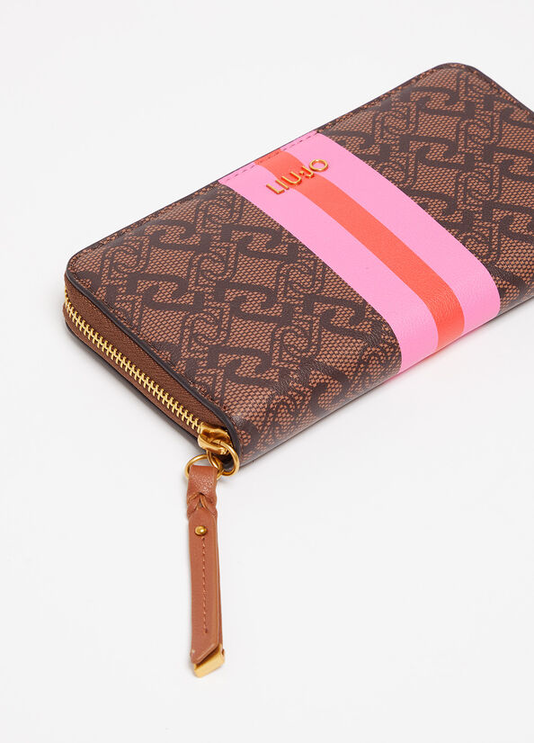 Brown Women's Liu Jo Large Eco-Friendly Wallets | MSU-712360