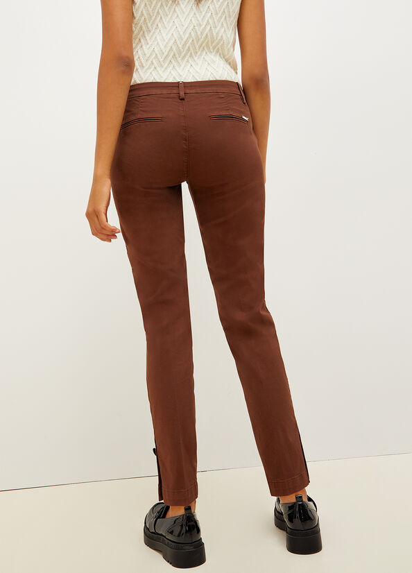 Brown Women's Liu Jo Stretch Cotton Chinos Pants | MOQ-482536