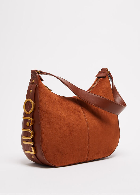 Brown Women's Liu Jo Suede Shoulder Shoulder Bags | KUS-582394