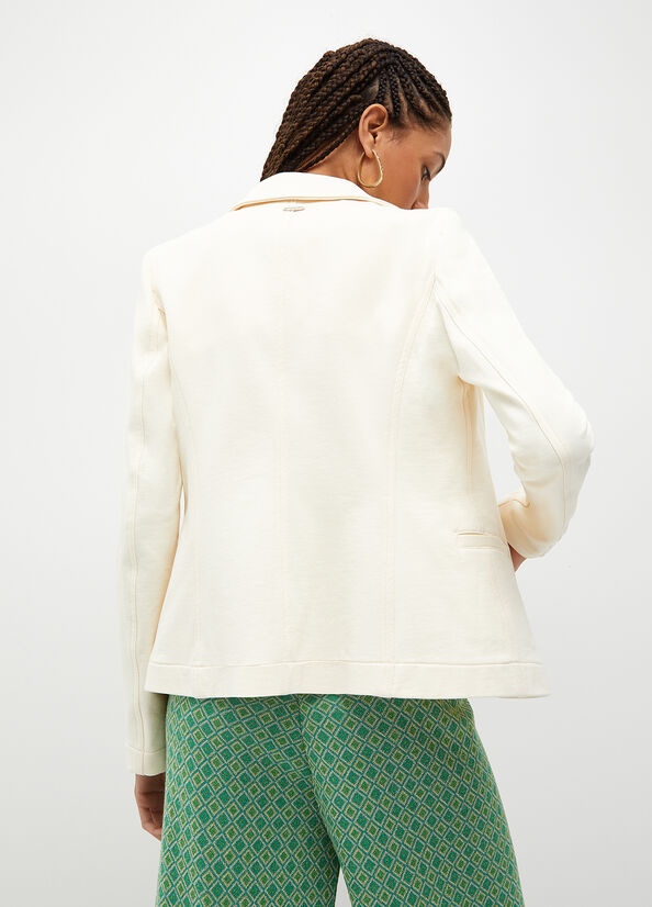 Cream Women's Liu Jo Fabric Blazer Jackets | FSY-839647