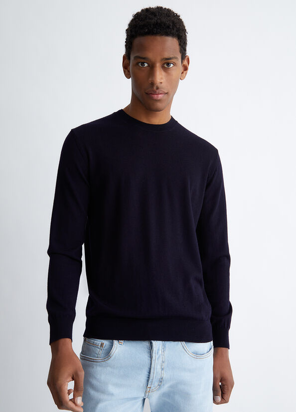 Dark Blue Men\'s Liu Jo In Pure Sweaters | MEZ-365478