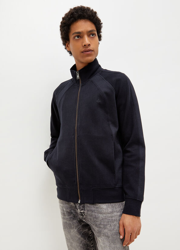 Dark Blue Men\'s Liu Jo With Zip Sweaters | UYT-671842