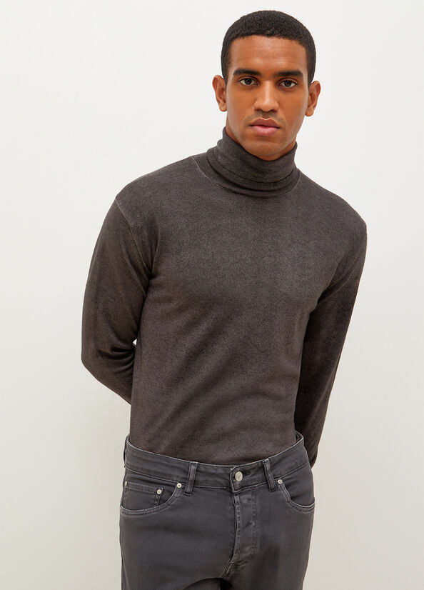 Dark Grey Men\'s Liu Jo Pure Turtleneck Sweaters | CEV-592087