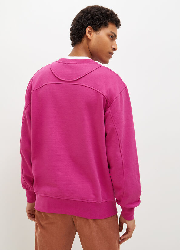 Fuchsia Men's Liu Jo Crew Neck Sweaters | DPJ-653279