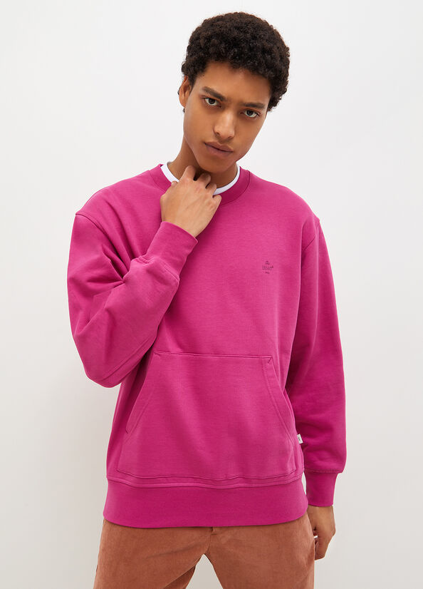 Fuchsia Men\'s Liu Jo Crew Neck Sweaters | DPJ-653279