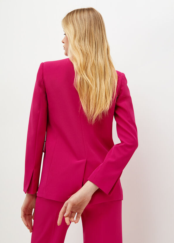 Fuchsia Women's Liu Jo High-Tech Stretch Fabric Blazer Jackets | BVX-567103