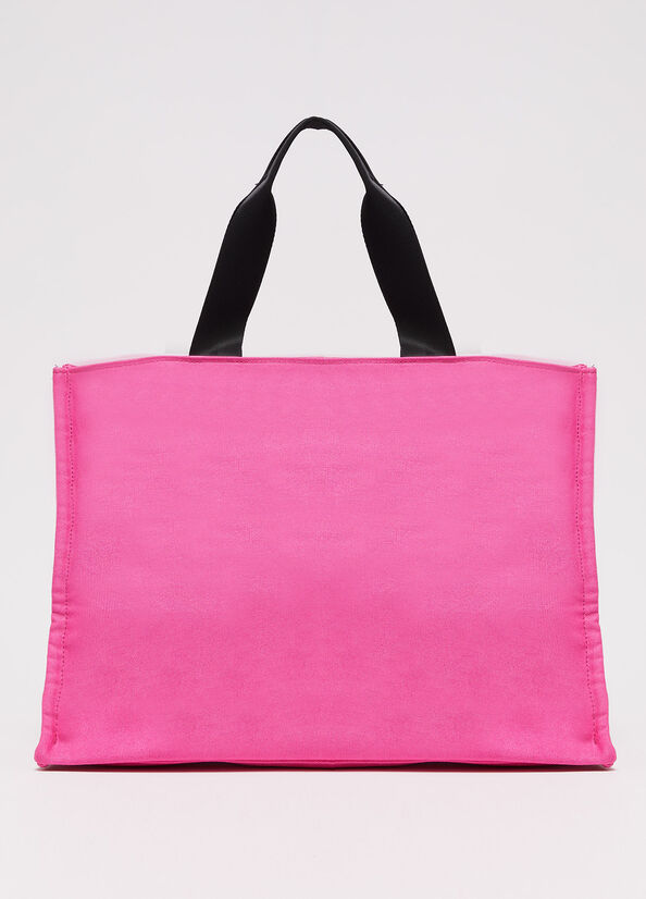 Fuchsia Women's Liu Jo In Canvas With Logo Shopper Bag | NJC-986205