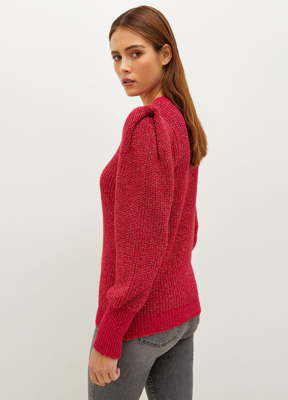 Fuchsia Women's Liu Jo With Puff Sleeves Sweaters | TVQ-914786