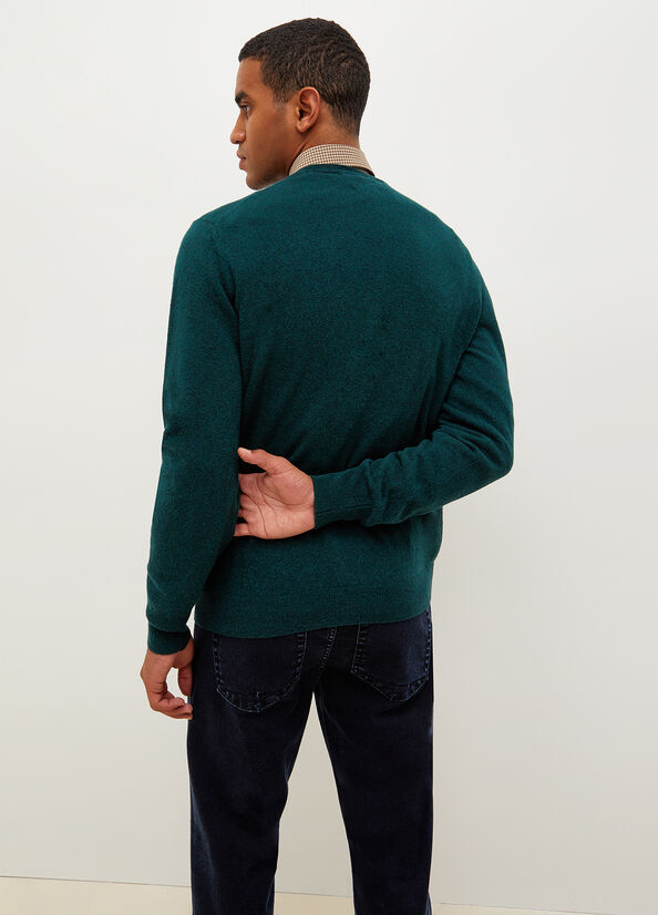 Green Men's Liu Jo Cashmere Pullover Sweaters | VSF-398152