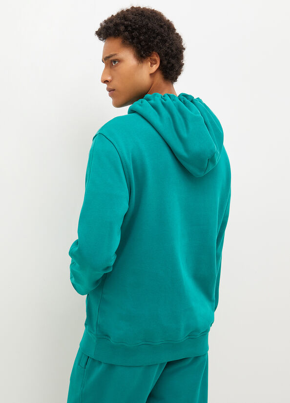 Green Men's Liu Jo Logo Hoodie Sweaters | WHK-479518