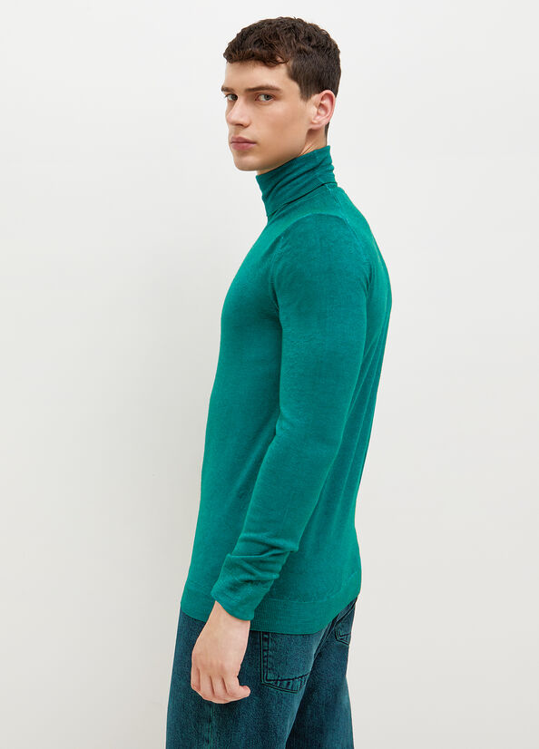 Green Men's Liu Jo Pure Turtleneck Sweaters | NQK-358290