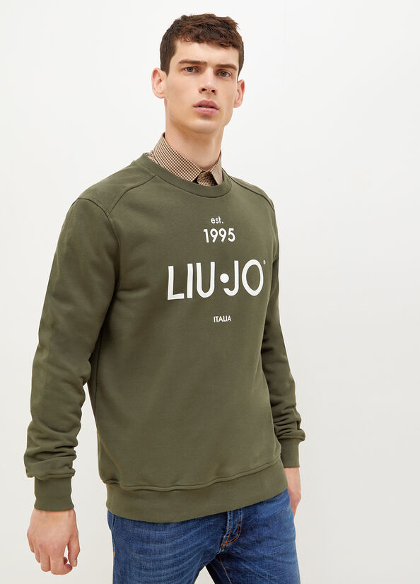 Green Men\'s Liu Jo With Logo 1995 Sweaters | UBJ-276389