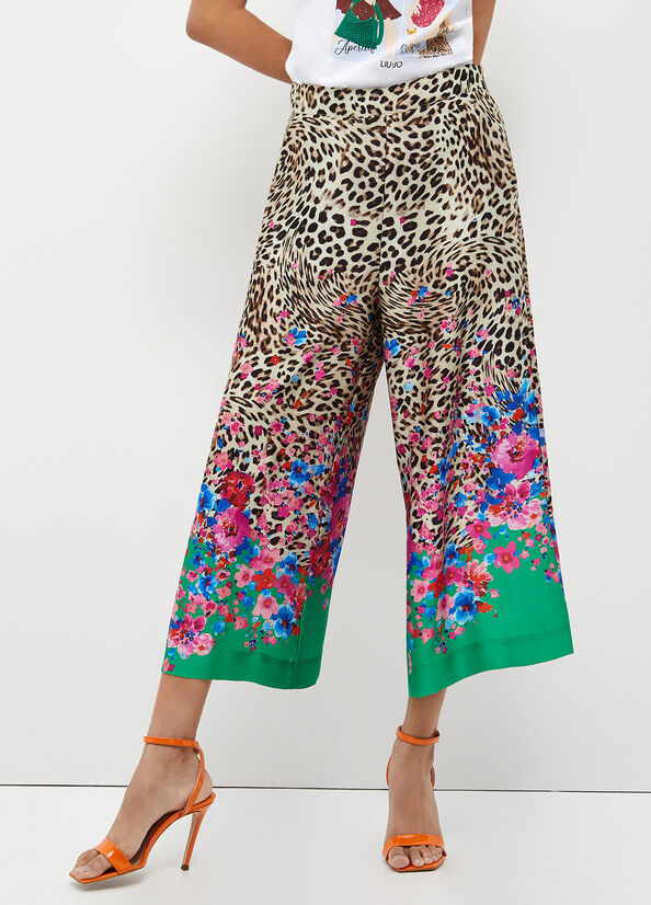 Green Women\'s Liu Jo Printed Palazzo Pants | VUP-362580