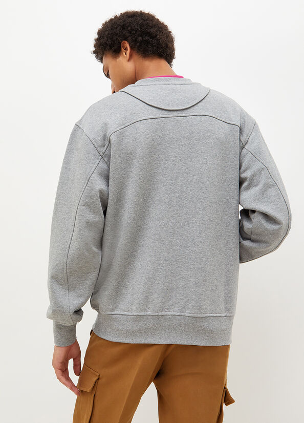 Grey Men's Liu Jo Crew Neck Sweaters | IHZ-632854