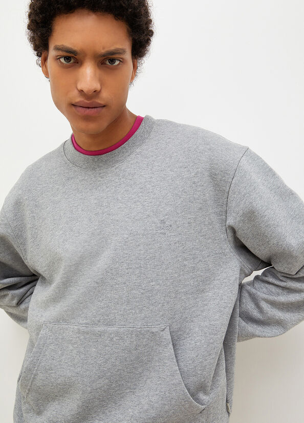 Grey Men's Liu Jo Crew Neck Sweaters | IHZ-632854