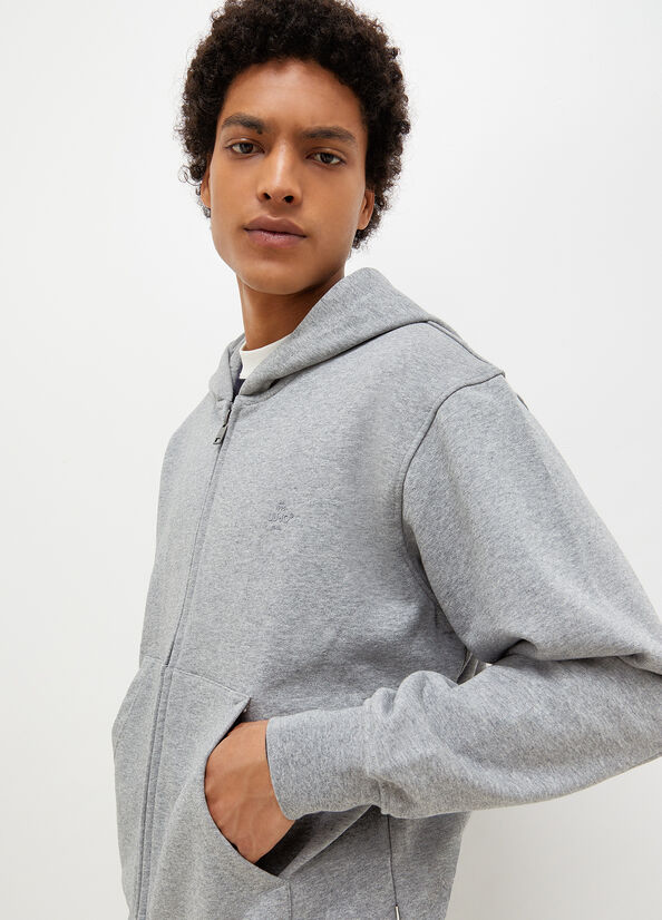 Grey Men's Liu Jo Hooded With Zip Sweaters | HLG-091283