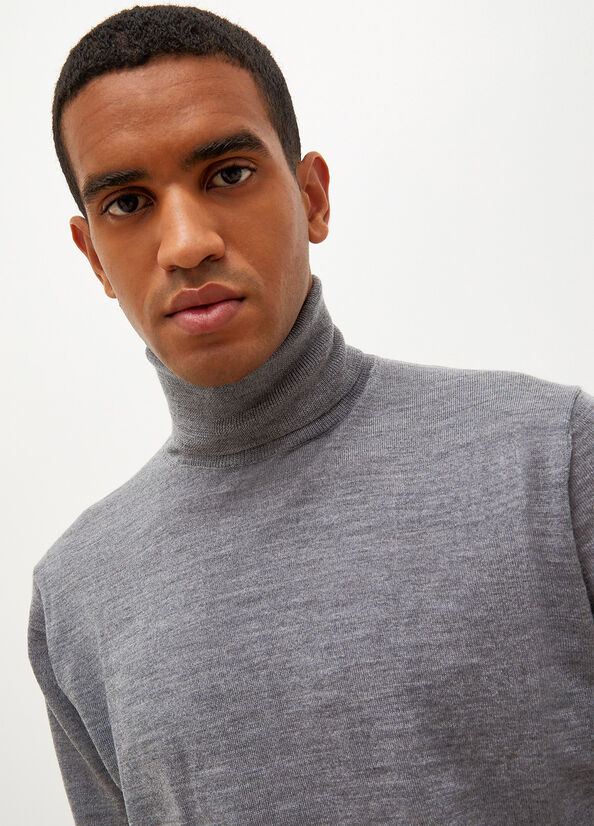 Grey Men's Liu Jo Virgin Turtleneck Sweaters | WAO-402851