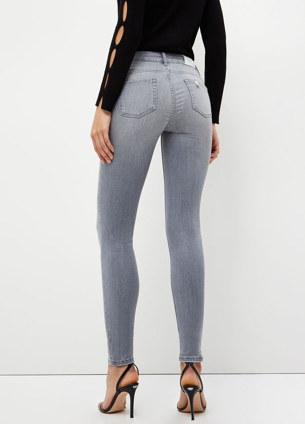 Grey Women's Liu Jo Bottom Up Skinny Jeans | PTJ-645081