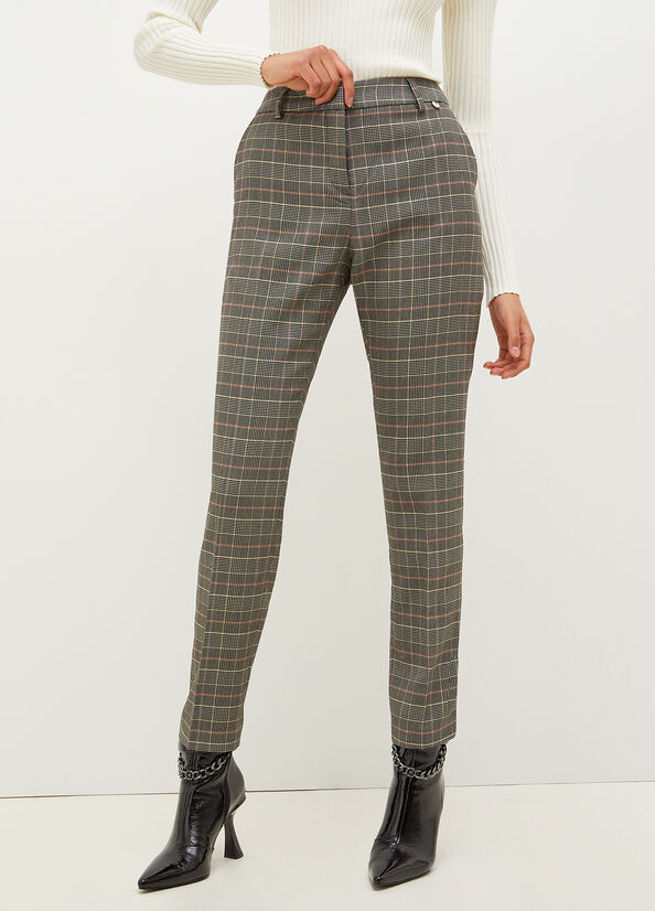 Grey Women\'s Liu Jo Glen Plaid Cigarette Pants | VIL-512064