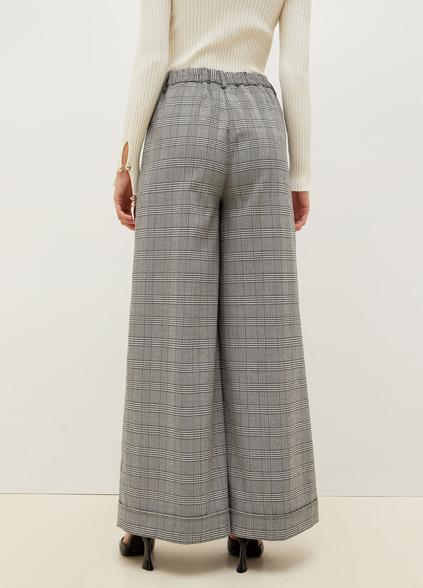 Grey Women's Liu Jo Glen Plaid Palazzo Pants | OMT-805437