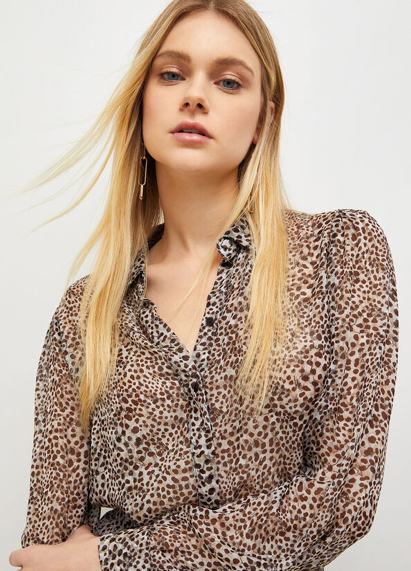 Leopard Women's Liu Jo Georgette Shirts | MVQ-107832