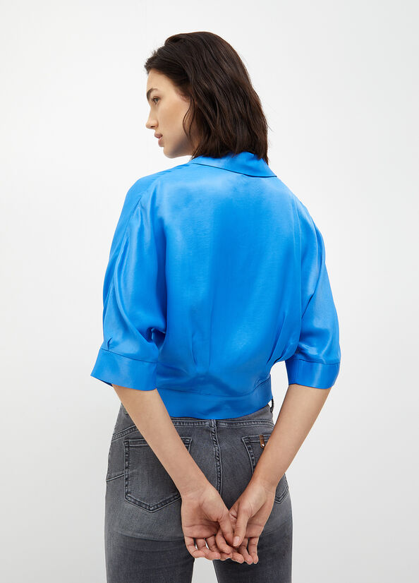 Light Blue Women's Liu Jo Eco-Friendly Shirts | GEB-418327