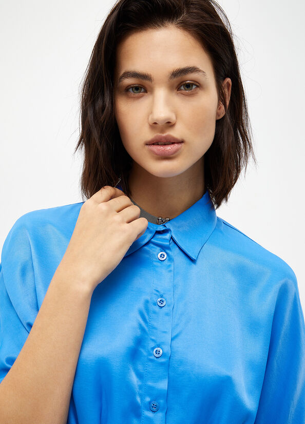 Light Blue Women's Liu Jo Eco-Friendly Shirts | GEB-418327