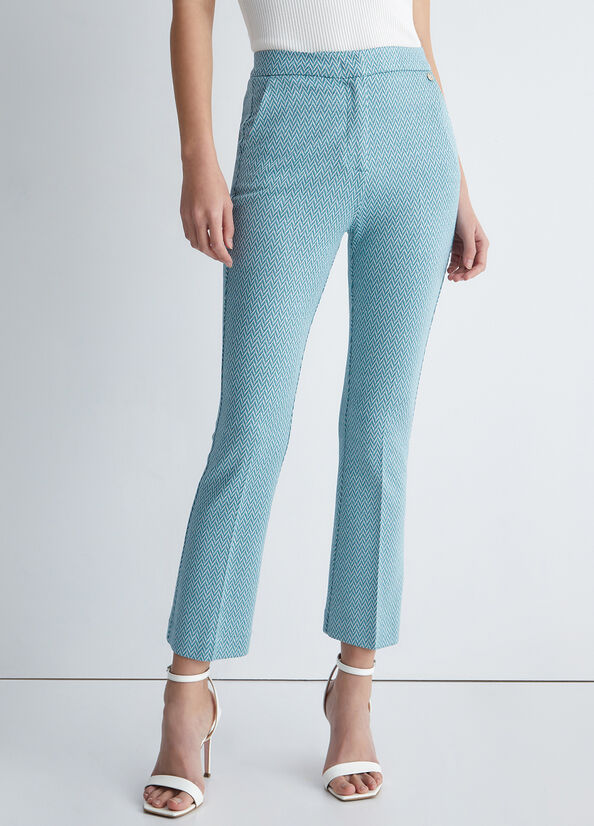 Light Blue Women\'s Liu Jo Jacquard Pants | PLR-278340