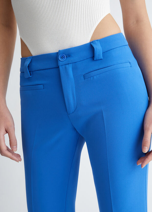 Light Blue Women's Liu Jo Stretch Pants | RXQ-745389