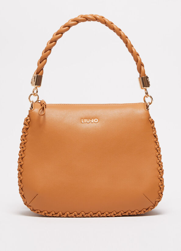 Light Brown Women's Liu Jo With Logo Shoulder Bags | PQA-946580