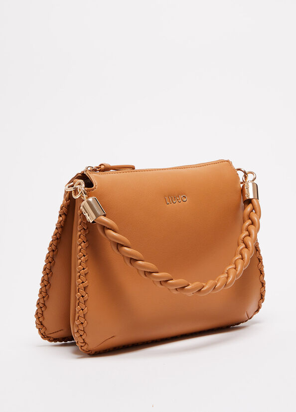 Light Brown Women's Liu Jo With Logo Shoulder Bags | PQA-946580