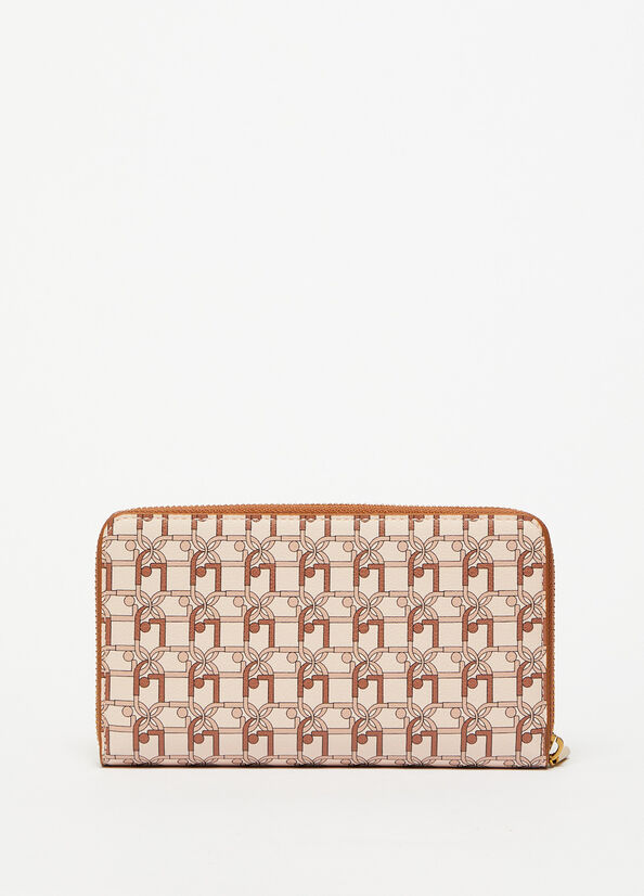 Light Brown Women's Liu Jo Zip Around With Logo Wallets | NKX-690437