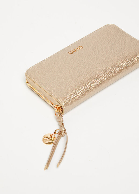 Light Gold Women's Liu Jo Eco-Friendly With Charm Wallets | LNH-520714