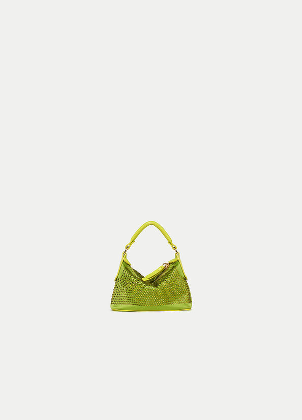 Light Green Women's Liu Jo Micro Hobo With Gemstones Crossbody Bags | FKP-531940