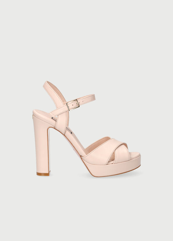 Light Pink Women\'s Liu Jo With Wide Heel Sandals | JDV-034978