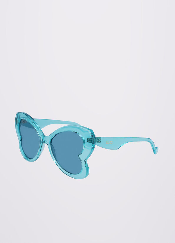 Light Turquoise Women's Liu Jo Butterfly Sunglasses | TFO-014785