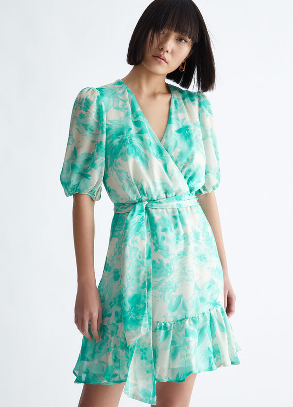 Light Turquoise Women\'s Liu Jo Floral Formal Dress | ZAR-026875