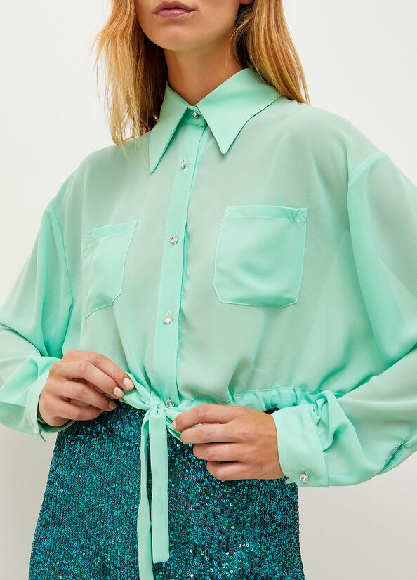 Mint Women's Liu Jo With Drawstring Shirts | KRV-126840