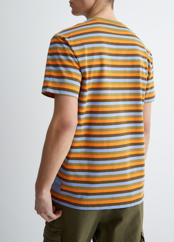 Olive Men's Liu Jo Striped T Shirts | VZS-297354