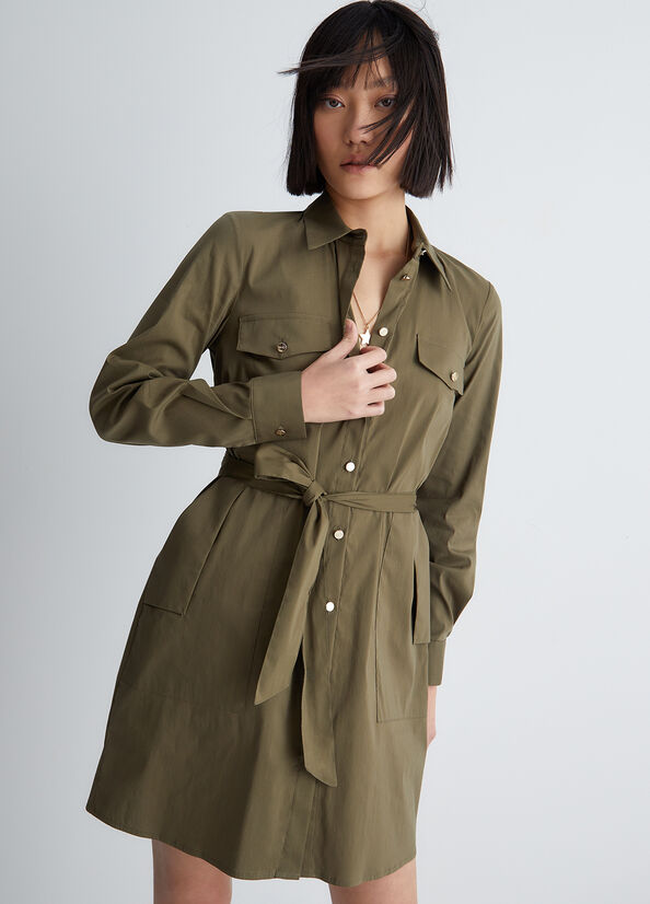 Olive Women\'s Liu Jo Poplin Dress | JOQ-825431