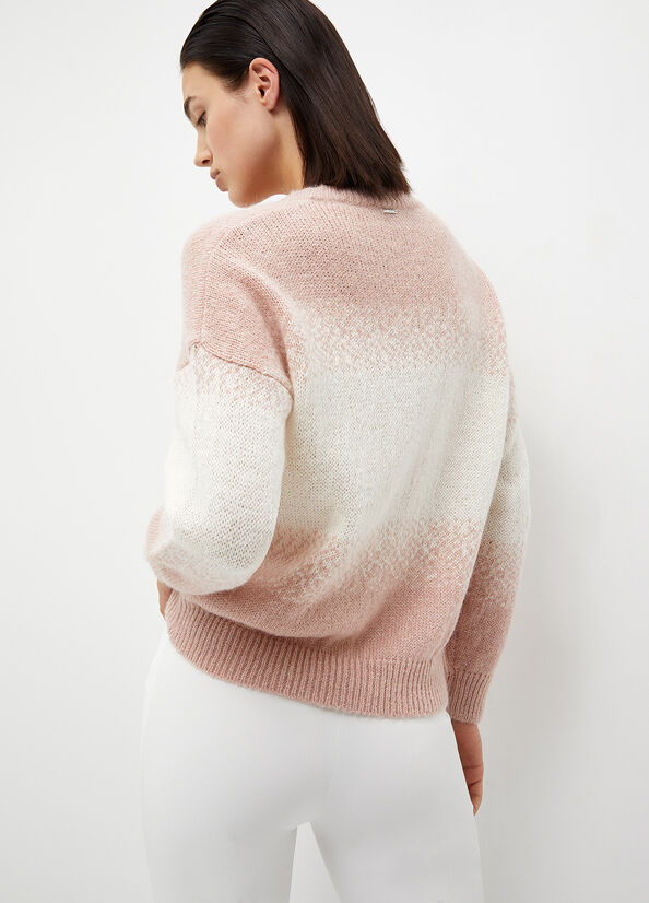 Pink / White Women's Liu Jo Alpaca Blend Sweaters | DVJ-460518