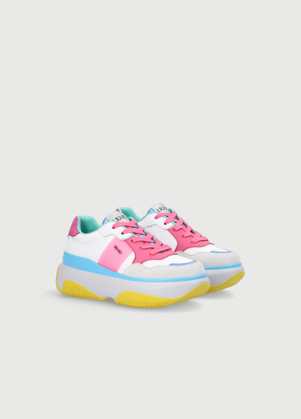 Pink Women's Liu Jo Chunky Multicoloured Sneakers | GKO-956801