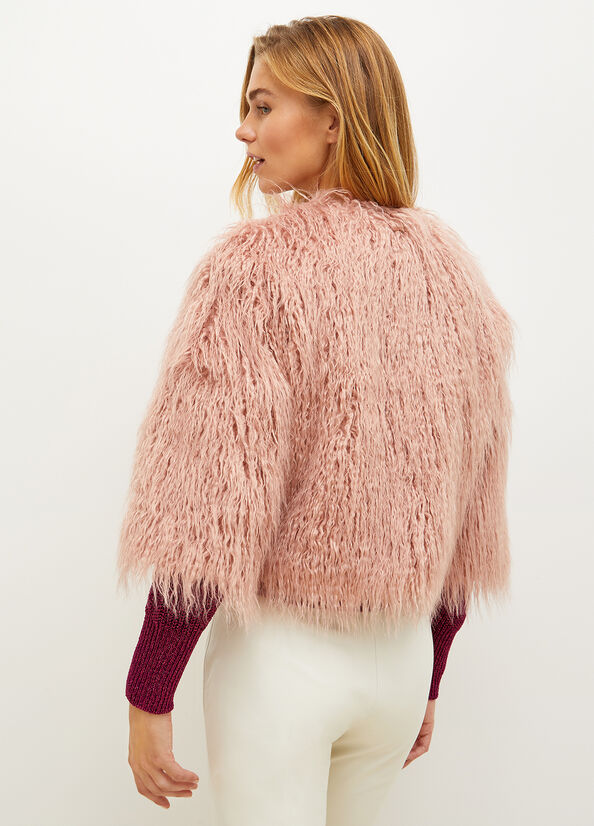 Pink Women's Liu Jo Faux Fur Jackets | TUO-582673