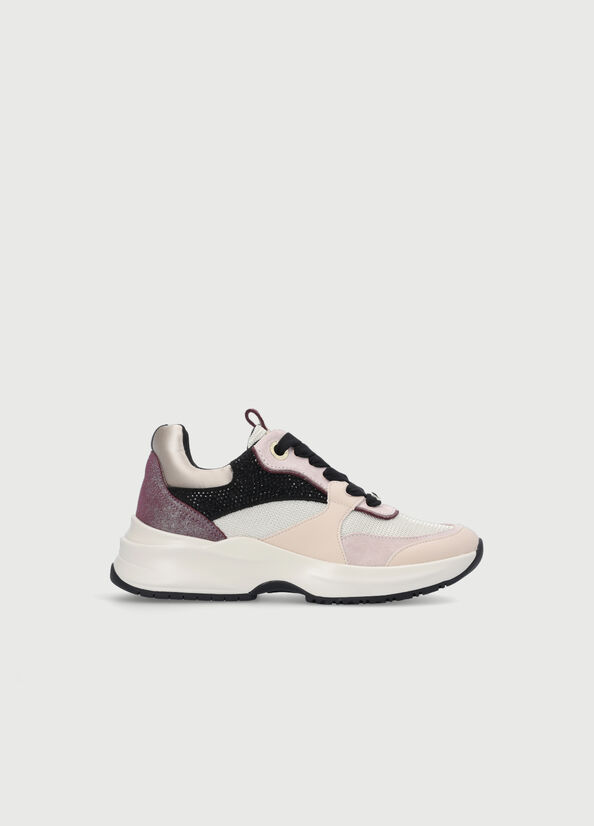 Pink Women's Liu Jo Mesh And Gemstone Sneakers | UVJ-912356