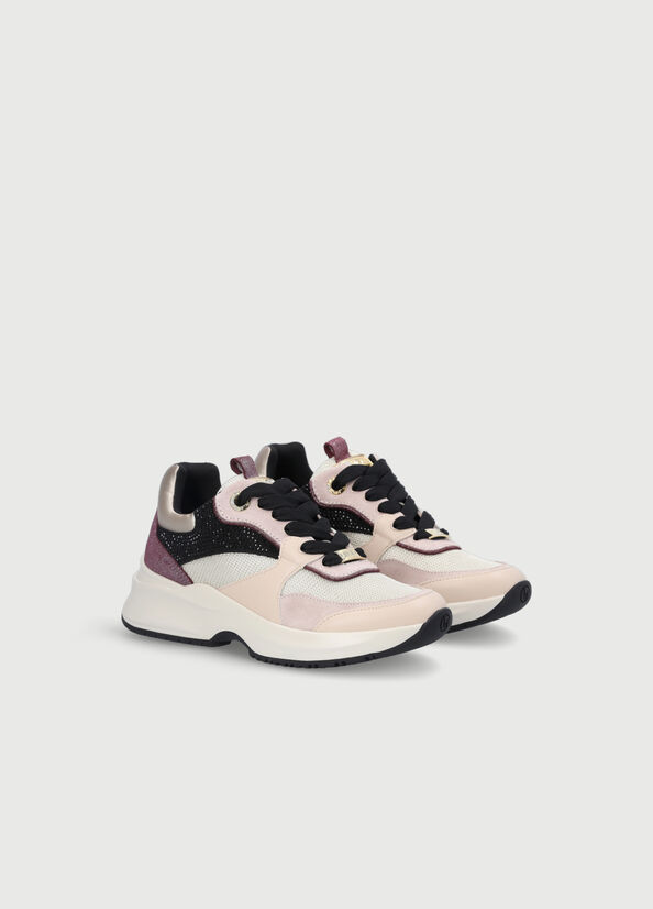 Pink Women's Liu Jo Mesh And Gemstone Sneakers | UVJ-912356