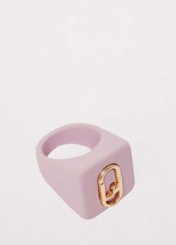 Pink Women's Liu Jo Ring With Monogram Logo Jewelry | DVI-713508